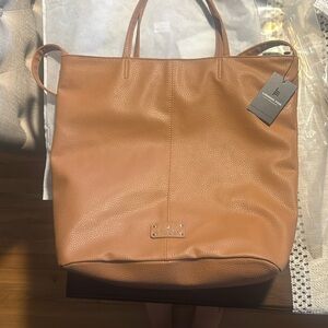 London Fog East West Refined Double handle shopper tote Light Congac Brown